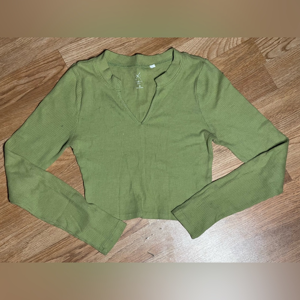 PacSun Olive Green Ribbed Crop Top